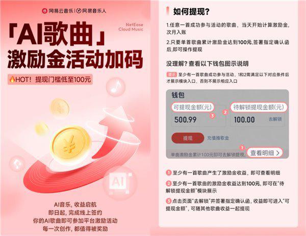 【行业动态】网易云音乐AI歌曲激励金提现机制解析 IT技术