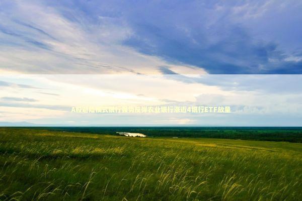 A股避险模式银行强势反弹农业银行涨近4银行ETF放量 新闻