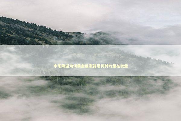 中东降温为何黄金反涨背后何种力量在较量 新闻