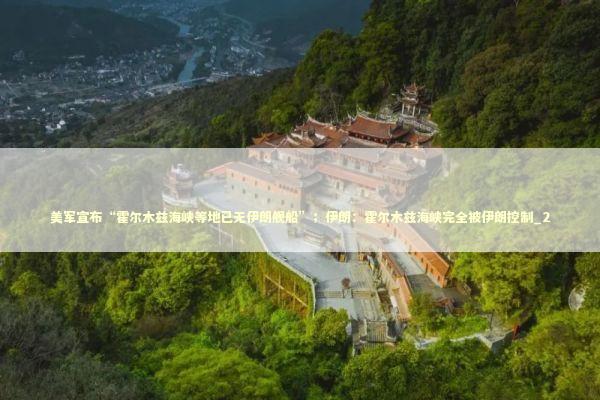 美军宣布“霍尔木兹海峡等地已无伊朗舰船”；伊朗：霍尔木兹海峡完全被伊朗控制_2 新闻