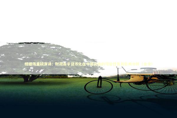 楼继伟重磅演讲：财政赤字货币化在中国实施的可能性及其影响分析（全文） 新闻