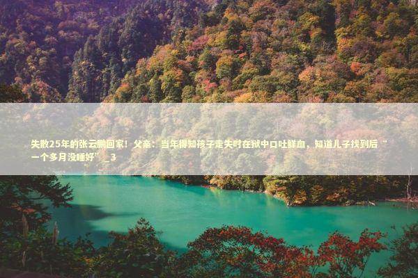 失散25年的张云鹏回家！父亲：当年得知孩子走失时在狱中口吐鲜血，知道儿子找到后“一个多月没睡好”_3 新闻